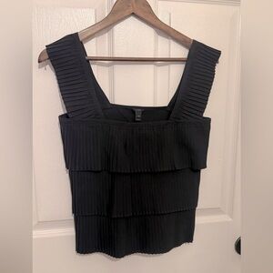 J. CREW Women’s Black Pleated Tiered Tank Top Size XXS